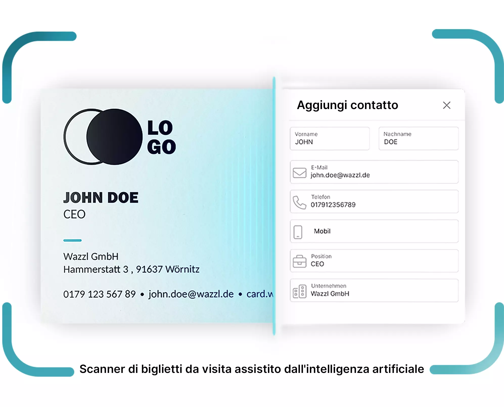 Smartcard nera - Biglietto da visita digitale con codice QR (profilo)